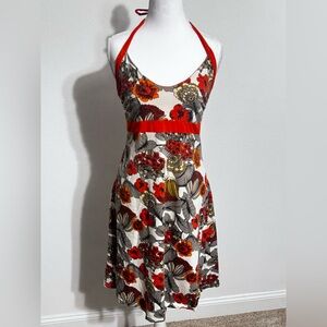 Patagonia Red Floral Backless Dress